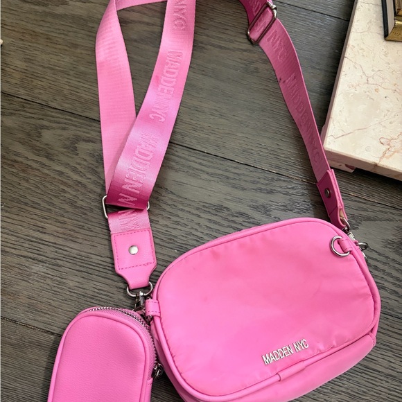 Madden Nyc Handbags - Madden NYC Pink Crossbody Bag with Detachable Strap Pouch
